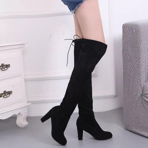 Faux suede slim boot sexy over the knee high women boots fashion thigh high boots size 34-43
