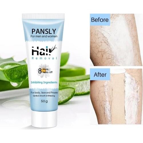Painless hair removal cream + stop hair growth inhibitor treatment spray smooth body shrink pores skin repair essence