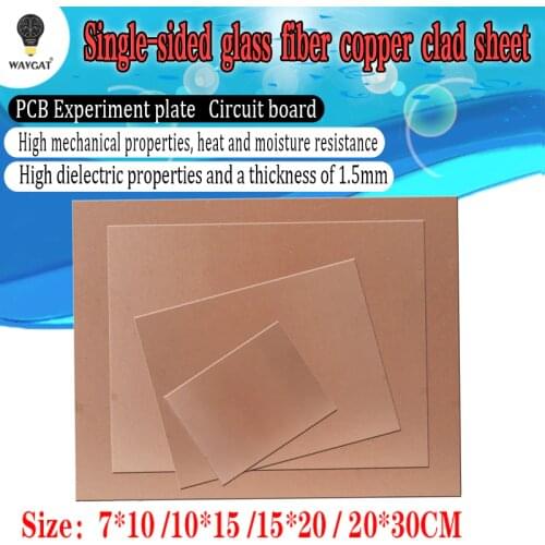 FR4 PCB 7x10 10x15 15x20 20x30 cm 7*10 10*15 15*20 20*30 Single Side Copper Clad plate DIY PCB Kit Laminate Circuit Board