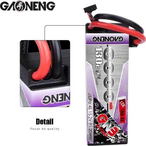 Rechargeable battery GAONENG GNB 15.2V 6000mAh 4S 130C HV pack XT90 T Plug for 1:8 1/8 RC Car four drive off-road RC Car