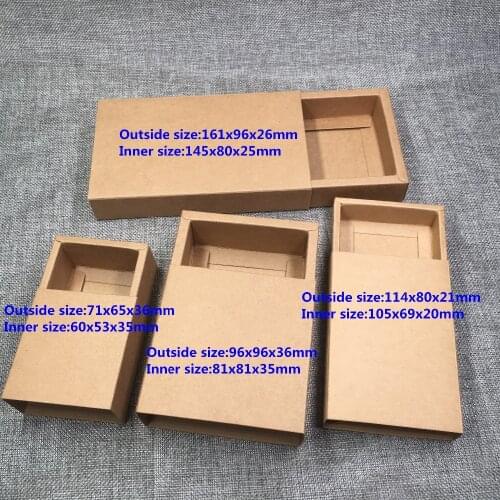 30pcs Kraft Paper Drawer Type Craft Gift Box Jewelry Handmade Soap Packaging Boxes For Wedding Party Favor Supplies Candy Box