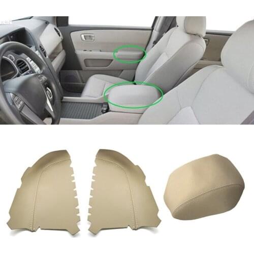 For Honda Pilot 2009 2010 2011 2012 2013 Microfiber Leather Front Door Panel Armrest Arm Rest Covers Trim Protective Parts