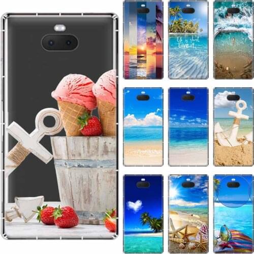 Clear Sea Sky Sandy beach soft TPU Case For Sony Xperia X XA XA1 XA2 XA3 XZ XZ1 XZ2 XZ3 XZ4 L1 L2 L3 Plus Compeact