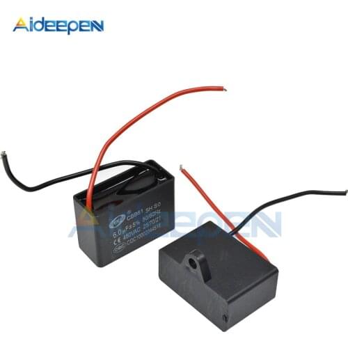 CBB61 Starting Capacitance Dual Cable 450V AC CBB Motor Run Capacitor 1UF 1.2UF 1.5UF 1.8UF 2UF 3.5UF 5UF 6UF 8UF 10UF 12UF 20UF