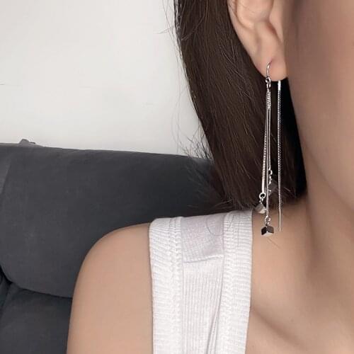 Korean Fashion Earrings for Women 2021 New Tassel Geometric Square Pendant Earrings Jewelry Accessories Gift Kolczyki