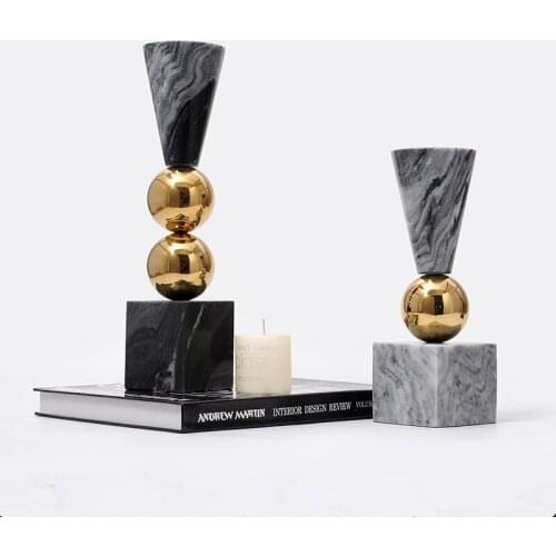 Modern Table Figurines Stone Luxury Creativity Living Room Figurines Design Candelabros Dekoracje Do Pokoju Home Decor DM50GT