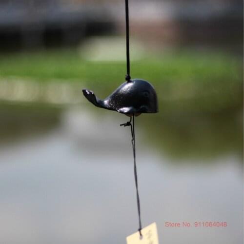 Vintage Japanese Style Black Whale Metal Wind Chimes Creative Musicians Room Accessories WindChime Retro Home Decor Windbell