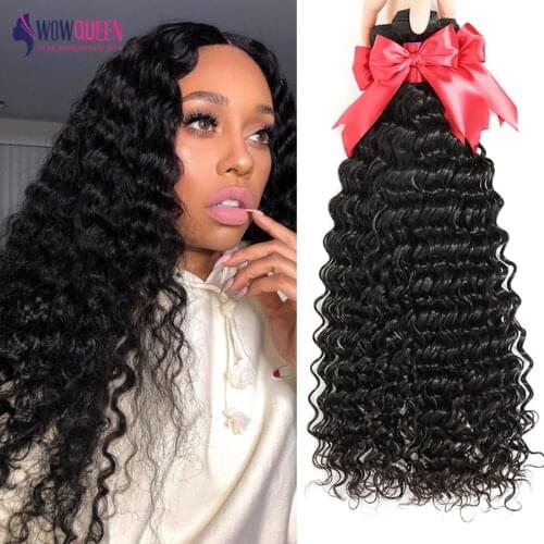 Deep Wave Bundles Wowqueen Brazilian Hair Weave Bundles 30 inch Bundles Human Hair Extension 1/3/4 Pcs 32 34 36 Inch Bundles