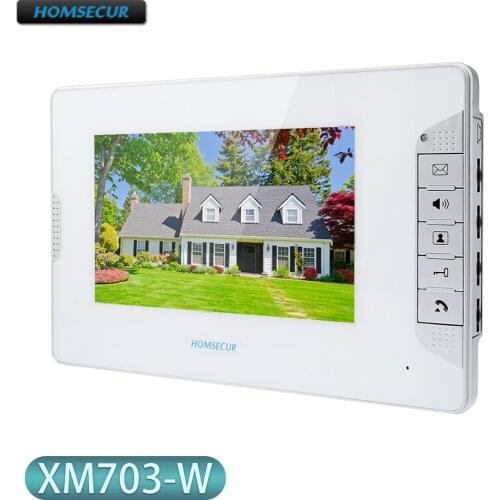 HOMSECUR Color Indoor Monitor with Mude Mode 7" XM703-W for Video Door Phone Intercom System