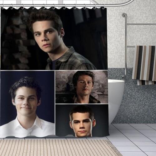 Custom Actor Dylan O'Brien Shower Curtains Waterproof Fabric Cloth Bathroom Decoration Supply Washable Bath Room Curtain