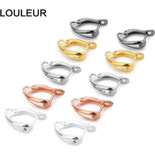 10pcs French Hoop Lever Back Open Loop Earring Hook Clasps Settings For DIY Jewelry Making Findings Accessories Supplies Wholesa