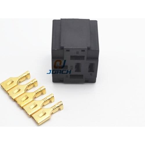 10 sets car auto relay socket 6.3mm connector plug with pins