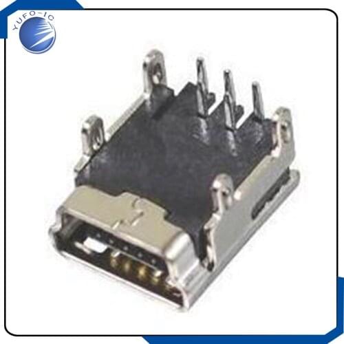 10PCS/LOT Mini USB 90 degree bend needle holder (mini-USB) USB socket 5PF