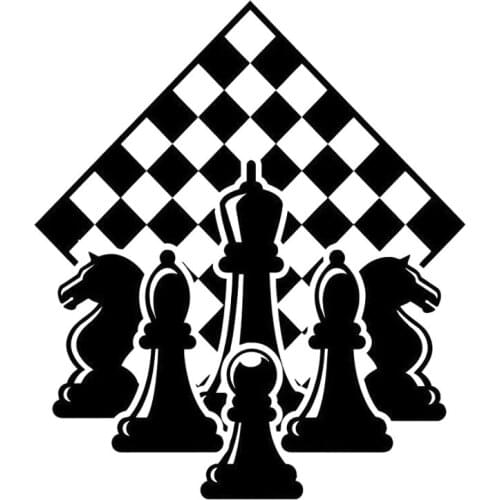 14.4cm*16.7cm Chessboard Car Accessories Decor Vinyl Car Sticker Black/Silver N1516