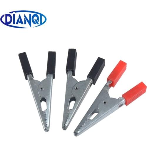 2pcs/5pcs/10pcs Insulated Crocodile clip Plastic Handle Cable Lead Test Charging Clamp Metal Crocodile Clamp Length 48mm