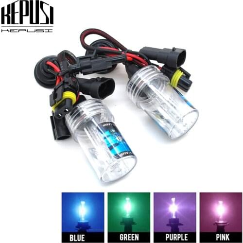 2pcs Purple Pink Green Deep Blue 35W H7 hid xenon bulbs lamps auto car lights 4300K 6000K 8000K Car Headlight Bulb Fog lights