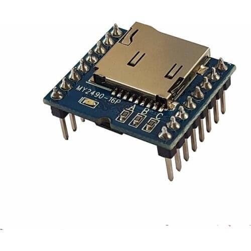 2/PCS LOT MY2490-16P Serial control card MP3 voice module TF/SD card music / sound player chip