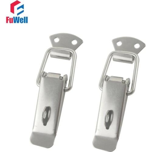 2pcs R002 201Stainless Steel Toggle Latch Hasps Spring Loaded Cabinet Box Buckle