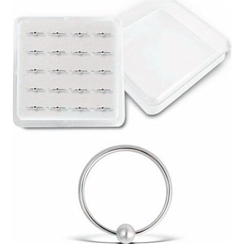 20pcs Fashion Body Jewelry of Balls Nose Ring for Women Girl Set Piercing Accessories Bijoux Box Gifts Box