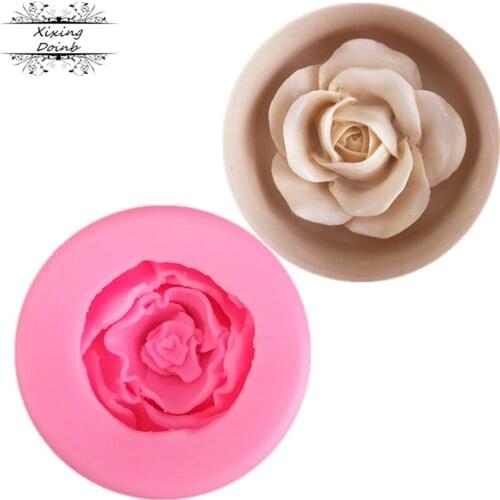 3D rose shaped silica gel mold jelly pudding Candy Chocolate Mold mousse cake decoration tool