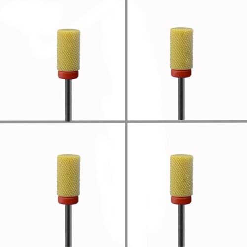 4pcs Orange Ceramic Nail Drill Bit - Small Barrel Bit - F