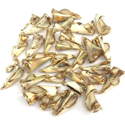 5pcs/lot New Lady DIY Bracelet Necklace Pendant Triangular Shell Pendant Size 10x25-15x40mm