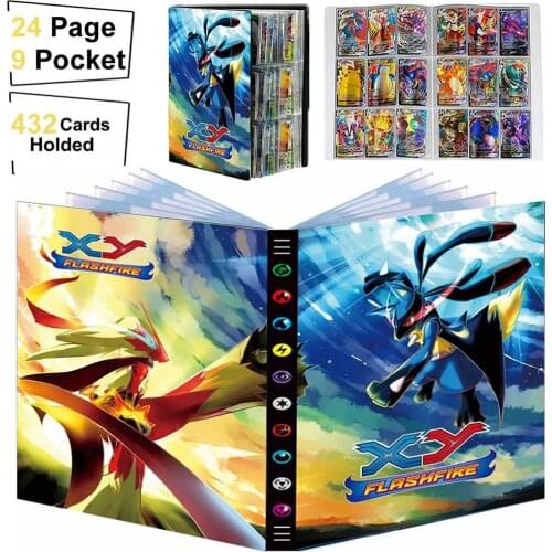 Pokemon Album Book New 9 Pocket Binder 432 Card Game Map Pokémon XY Card Holder Cartoon Anime Collection Folder Kids Toy Gift