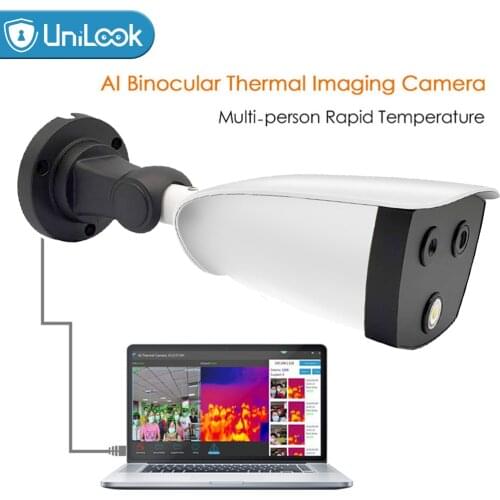 Non-contact AI Binocular Thermal Imaging Camera Optical Bi-spectrum Fever Detection Network Bullet CCTV IP Camera Scanner