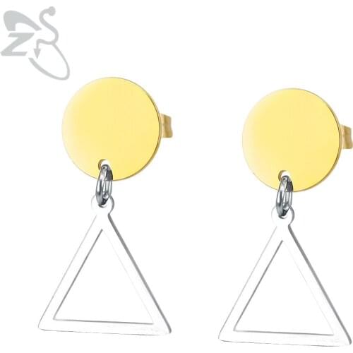 Shiny Geometric Dangle Earrings Yellow Surgical Steel Chain Pendants Earring Drop For Ladies Female Brinco New Trendy Jewellery