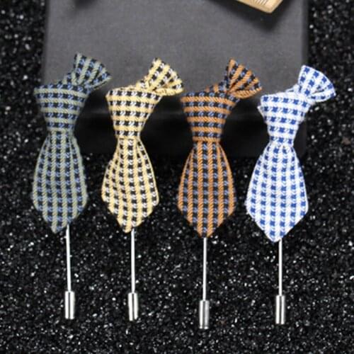 20 Pcs\lot New Fashion Man Guest Boutonniere Pins Flower Silk Tie Necktie Bow Men Women Brooch Corsage Flowers For Clothes Suit