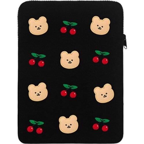 Cartoon Cherry Bear Laptop Case Bags Girls Apple Air 4 2 Ipad Pouch Kawaii 9.7 10.2 10.5 10.9 Pro 11 Pouch Cute Liner Bag WY183