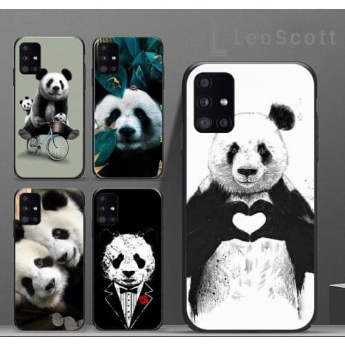 Cute panda Phone Case For Samsung A32 A51 A52 A71 A50 A12 A21S S10 S20 S21 Plus Fe Ultra