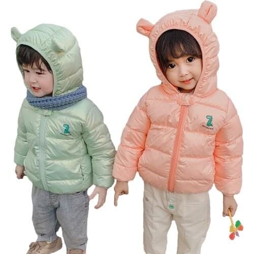 6 Color Winter Dinosaur Baby Boys Girls Jacket Keeping Warm Hooded Coat For Kids Toddler Children Birthday Present Outerwear
