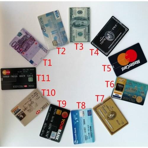 Over 10pcs Free logo) 100% capacity 4GB 8GB 16GB 32Gb credit card USB Flash Drive customized logo bank card Creative Pendrive