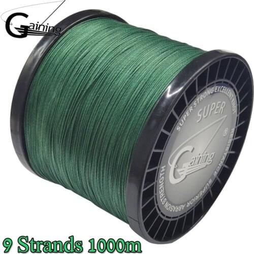 Fishing Wire Line 9 Strands 1000m Braid Wire Super Multicolor PE Braided Strong Strength Fish Line 15LB-180LB