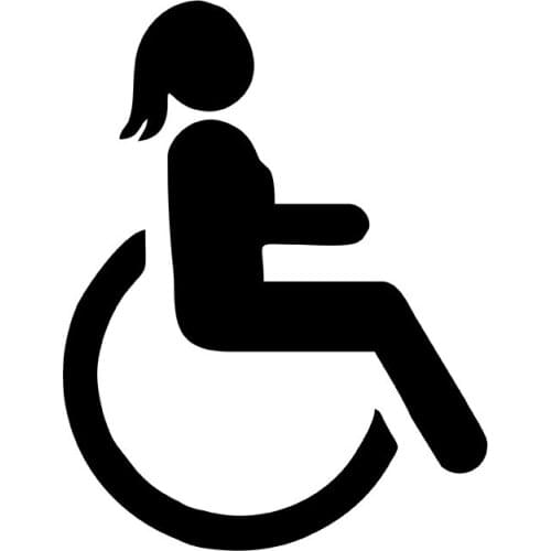 MIGNATIS-Parity Trolley and Disabled Woman Vehicle Sign Sticker Mural Art Decal For Car Window Loptop Decoration Vinyl Stick
