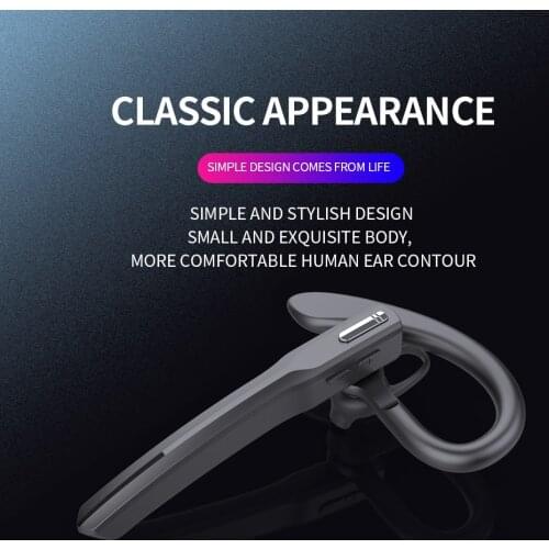 Mini Bluetooth 5.0 Earphone Stereo Bass Bluetooth Headset Handsfree Earloop Wireless Earpiece with Mic for All Smart Phones