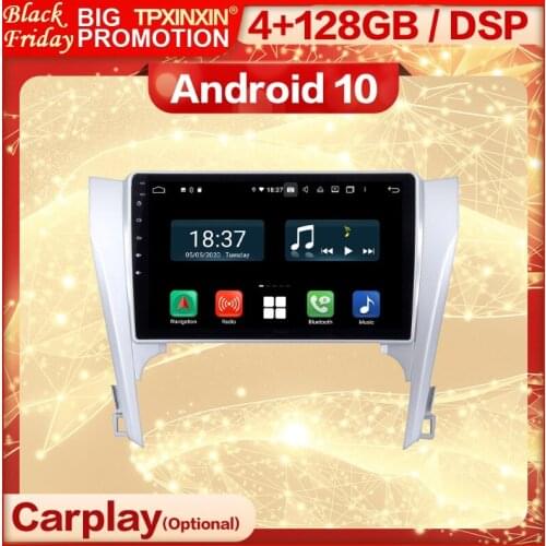 4+128G Carplay 2 Din Android Screen Multimedia Stereo Receiver For Toyota Camry 2012 2013 GPS Radio Audio Video Player Head Unit