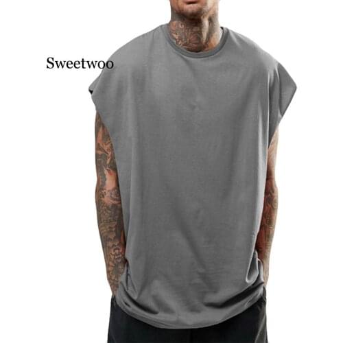 Plus Size Gym Tank Top Men Summer 2020 Casual Sleeveless Fitness Clothing Bodybuilding Clothes Tank Tops