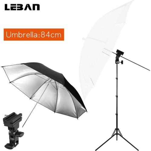 Flash Kit soft umbrella +reflective umbrella+4 Section 180cm Folding Light Stand +Hot Shoe holder