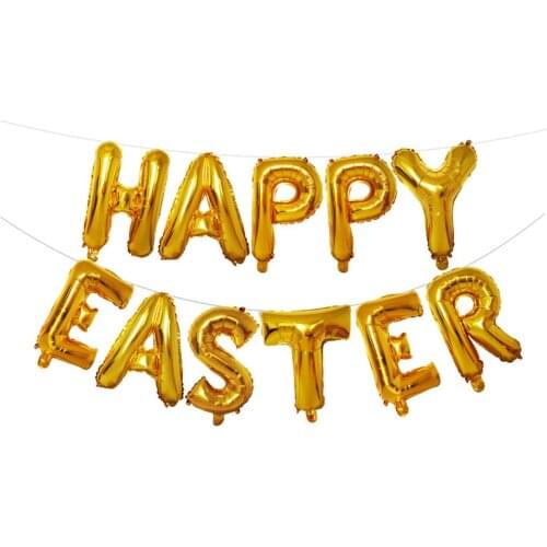 HAPPY EASTER 11 Letters Foil Ballons Set 16 inch Ballon Case Party Hanging Fluttering Balloons Decoration photography prop