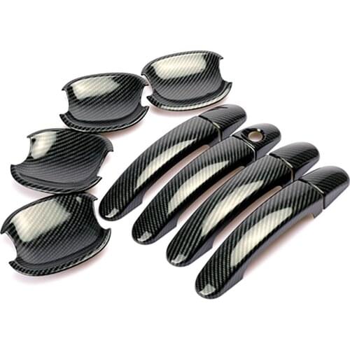 For Ford Focus 2005 2006-2018 Carbon Fiber Printed Side Door Handle Cover Bowl Cup Cavity Cover Moulding Trim Frame Bezel