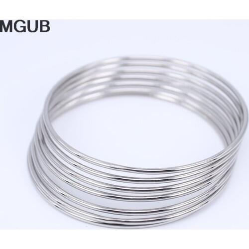 Multiple style options width 2-3mm 316L stainless steel Bangles Do not fade women 7pieces/set combination LH583