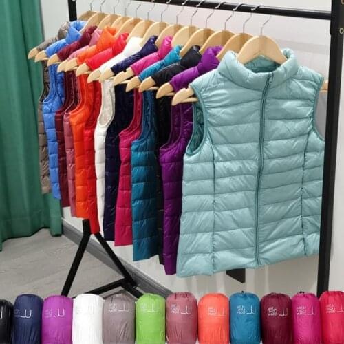 2021 New Brand Vest Woman Winter Ultralight White Duck Down Vest Portable Waterproof Waistcoat Vest Sleeveless Jacket M-4XL