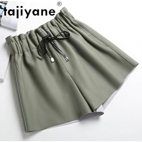 Real Women Streetwear Sheepskin High Waist Shorts Woman Genuine Leather Shorts Summer Clothes Mujer Pantalones TN2494