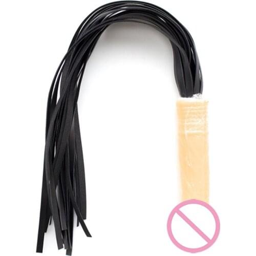 Silicone Penis Whip Realistic Dildo Adult Games Slave Bondage Restraints Erotic Product Fetish S&M Bdsm Sex Toy for Couple Women
