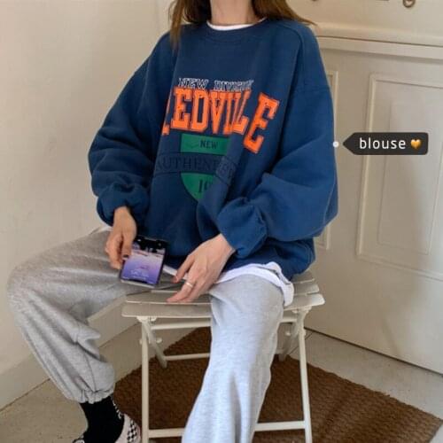 2020 Graffiti Letter Print Plus Velvet Thick Fake 2pcs Sweatshirt Women Harajuku Fleece Hoodie Hip Hop Things Hooded Hoodies 5XL