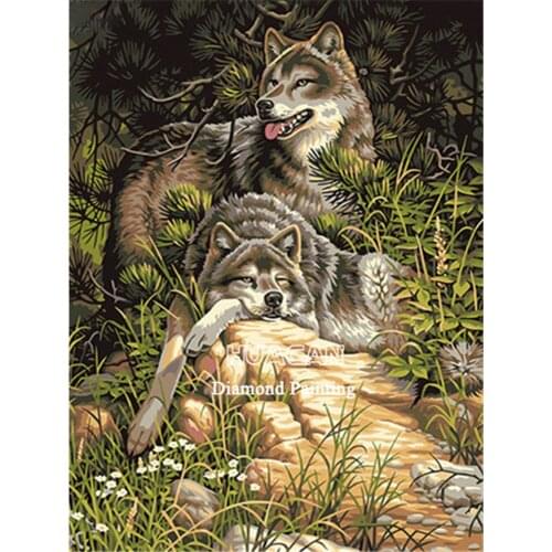 Wolf Animal Pre-Printed 11CT Cross-Stitch Patterns DIY Embroidery DMC Threads Needlework Knitting Handiwork Painting Decor
