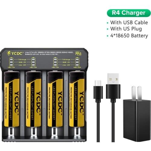 YCDC Original 18650 battery 3.7V 3000mAh rechargeable liion battery for Led flashlight battery 18650 battery With Smart Charger