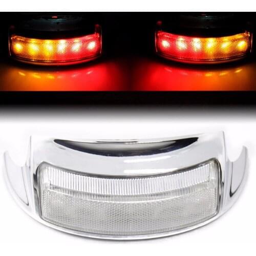 1X Fender Tip Rear LED Light w/ White Lens For 2009-2016 Harley Electra Glide FLHT FLHR FLTR
